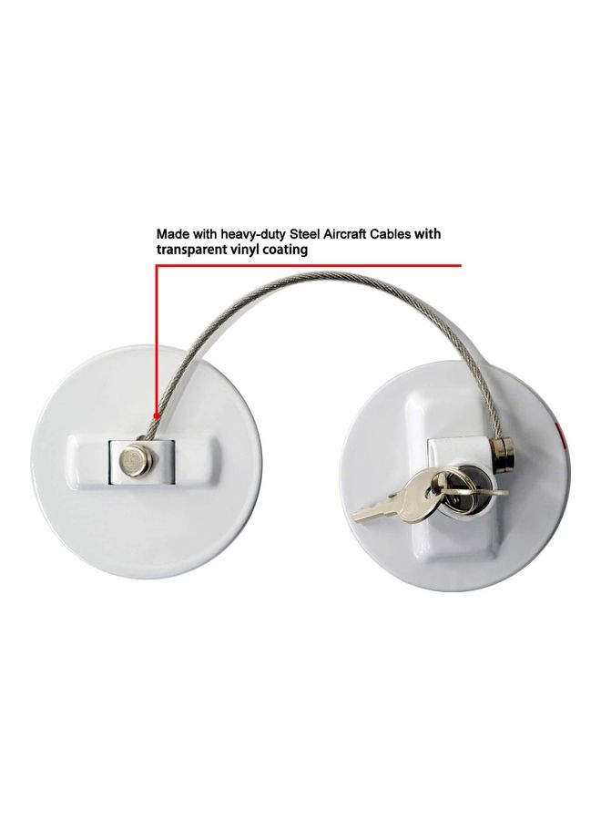 Refrigerator Baby Proof Door Lock With 2 Keys White
