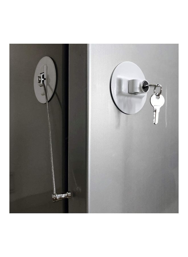 Refrigerator Baby Proof Door Lock With 2 Keys White