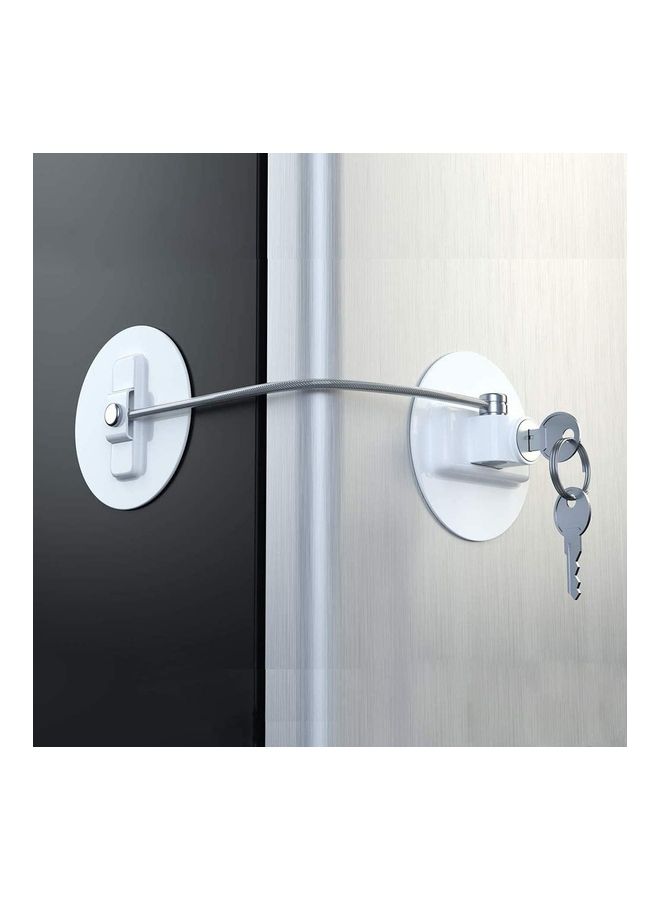 Refrigerator Baby Proof Door Lock With 2 Keys White