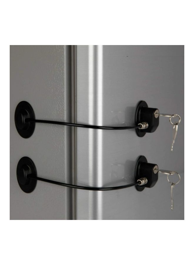 2 Pack Refrigerator Door Locks With 4 Keys Black