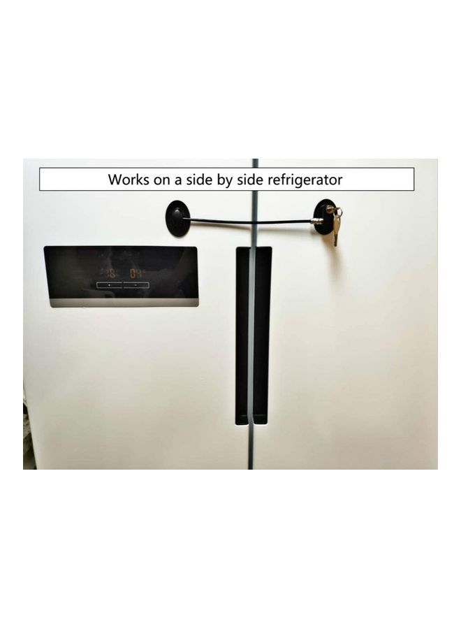 2 Pack Refrigerator Door Locks With 4 Keys Black