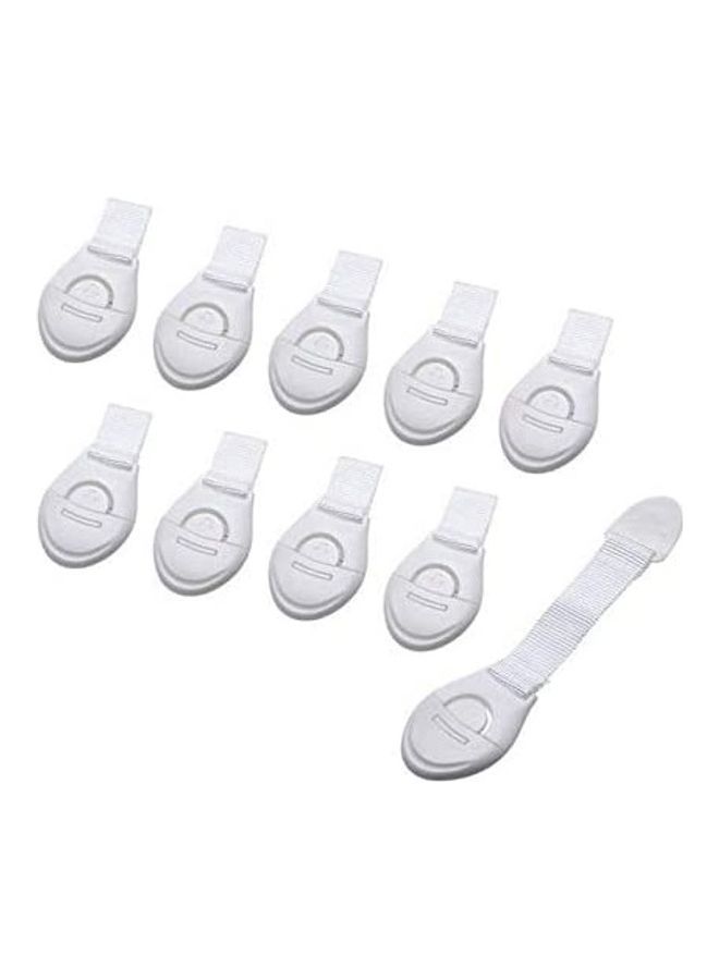 10-Piece Door Cabinet Cupboard Safety Lock White