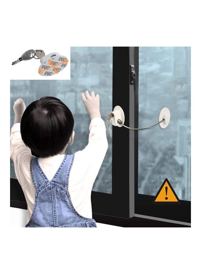 Childproof Refrigerator Lock With 2 Keys White