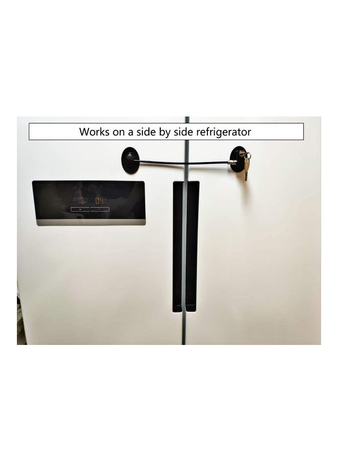 4 Pack Refrigerator Door Lock With Four keys Black