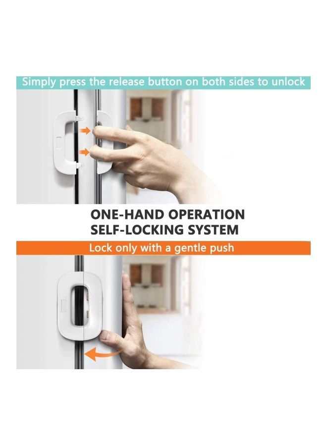 2-Piece Fridge Freezer Door Latch Lock White