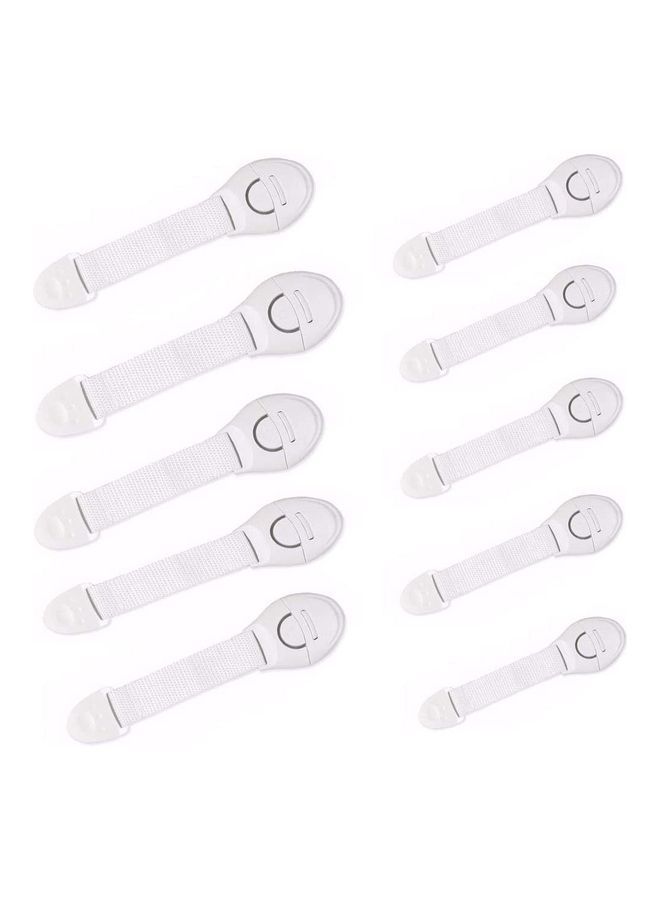 10-Piece Lengthened Bendy Safety Baby Child Lock White