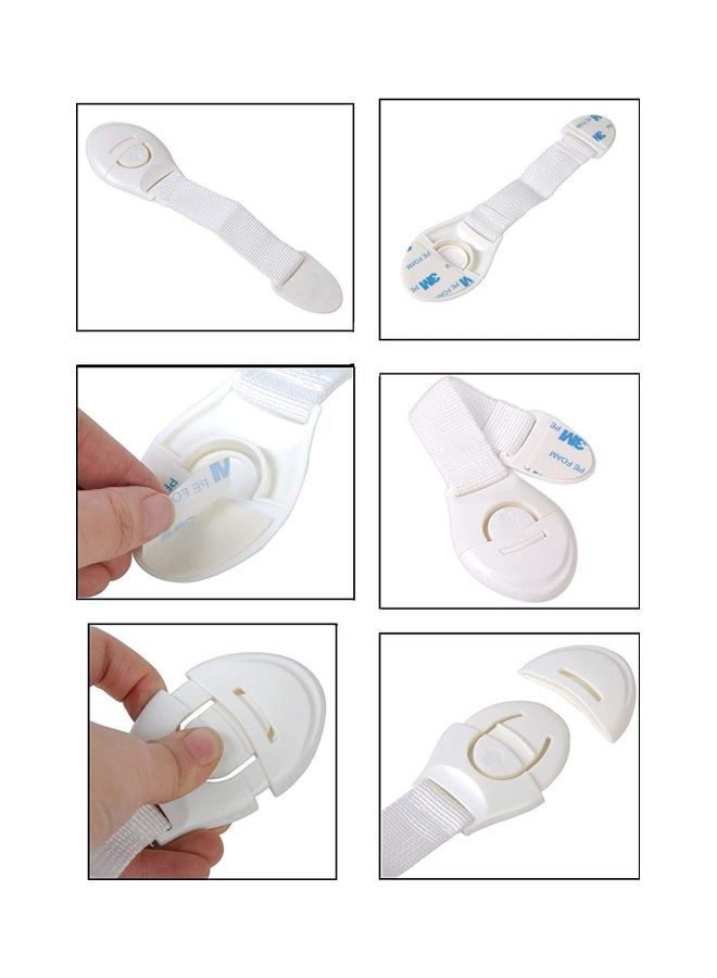 10-Piece Lengthened Bendy Safety Baby Child Lock White