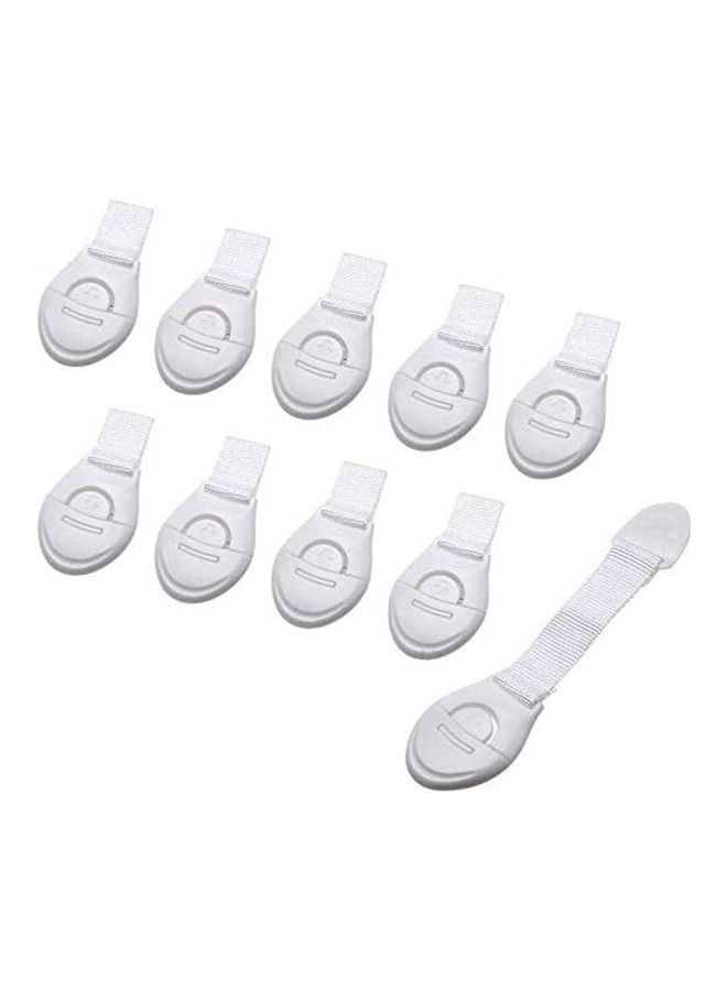 10-Piece Lengthened Bendy Safety Baby Child Lock White