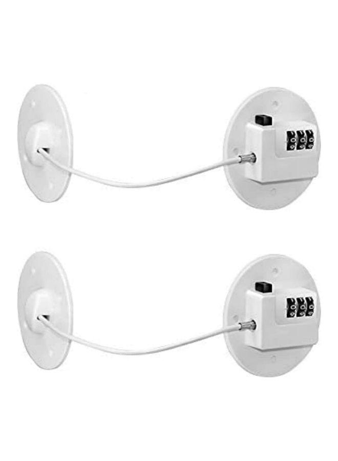 2-Piece Fridge Door Digit Combination Lock White