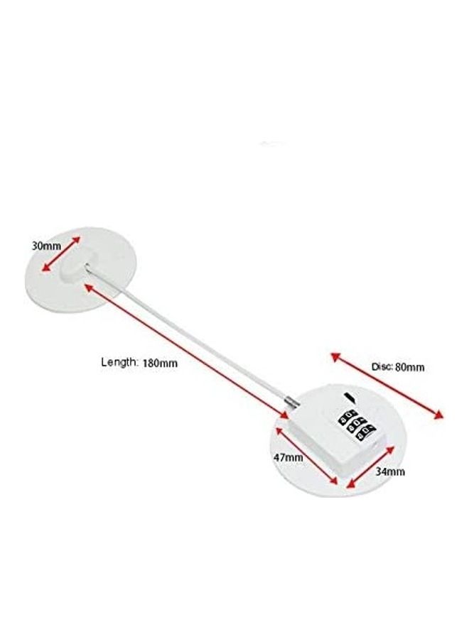 2-Piece Fridge Door Digit Combination Lock White