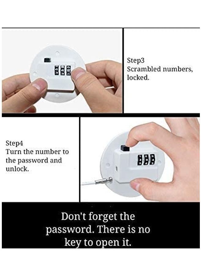 2-Piece Fridge Door Digit Combination Lock White