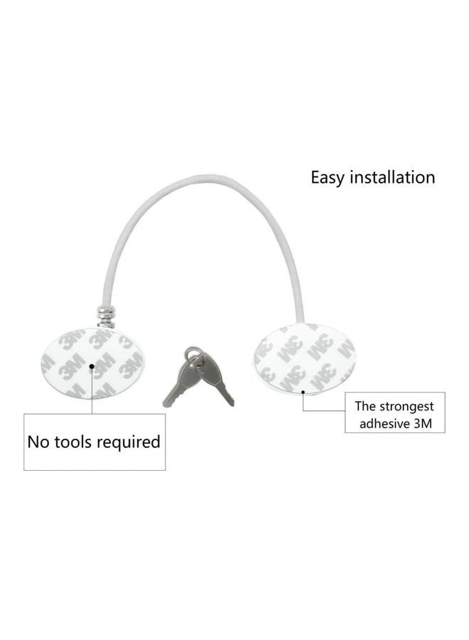 4-Piece Refrigerator Lock With 8 Keys White