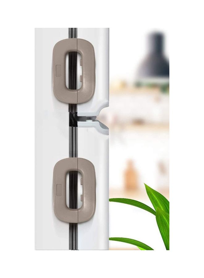 2-Piece Fridge Freezer Door Lock Latch Grey