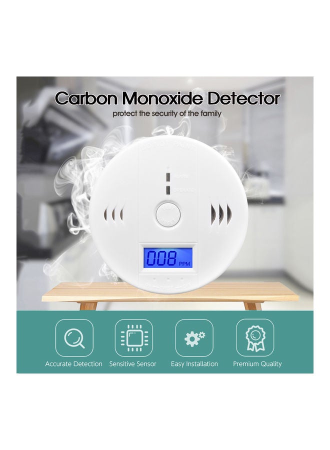 Carbon Monoxide and Alarm Sensor CO Detector White