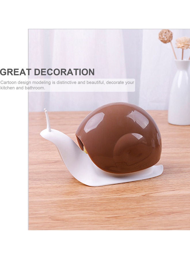 Snails Shaped Bathroom Soap Dispenser Brown/White 17.5x7.2x11cm