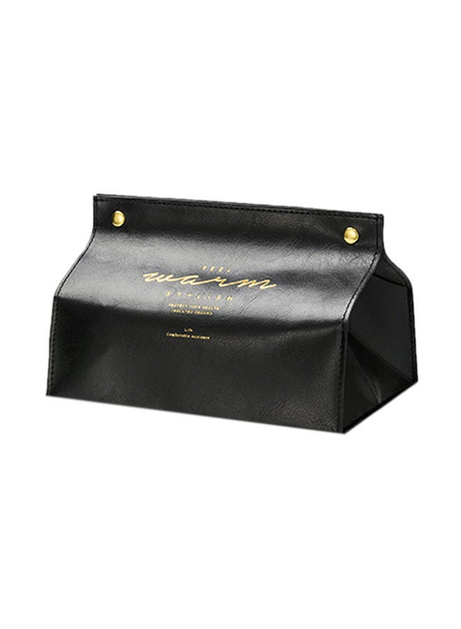 Portable PU Leather Paper Towel Dispenser Black 20x2x16centimeter