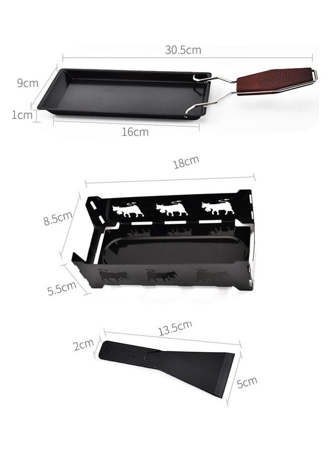 Non-Stick Raclette Grill Set Black 19.00x6.50x9.50cm