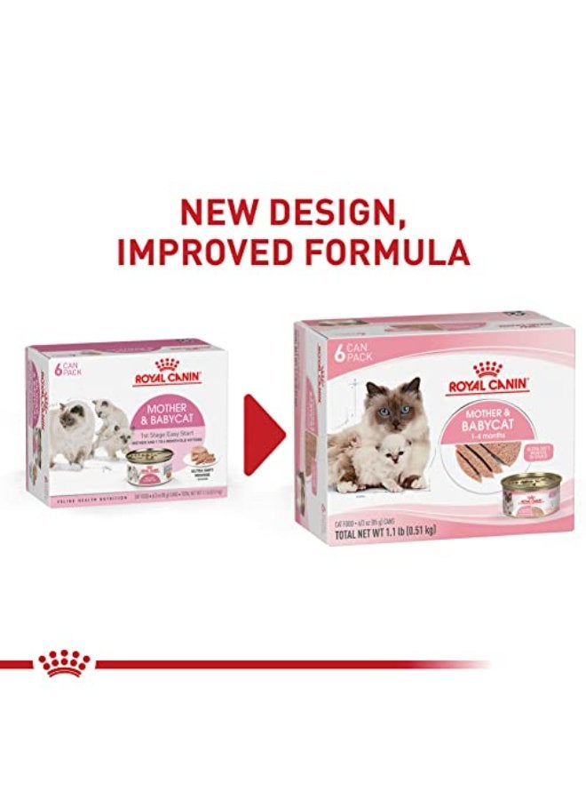 Royal Canin Feline Health Nutrition Mother & Babycat Ultra Soft Mousse In Sauce Canned Cat Food, 3 Oz Can (6-Pack)