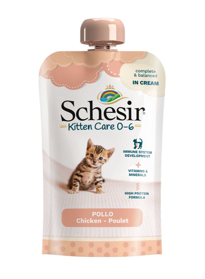 Schesir Kitten Pouch Cream 0-6 Chicken Wet Food 150g(5pcs)