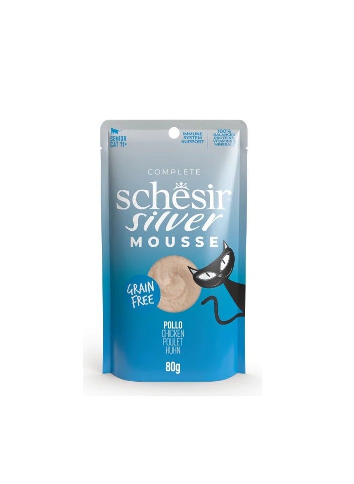 Schesir Silver Mousse Senior Cat - Chicken 80g (12 Pouch)