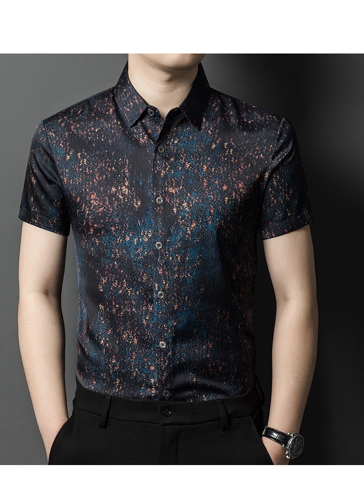 Men's High-End Short Sleeved Casual Shirt, Light Luxury, Cool And Fashionable T-shirt