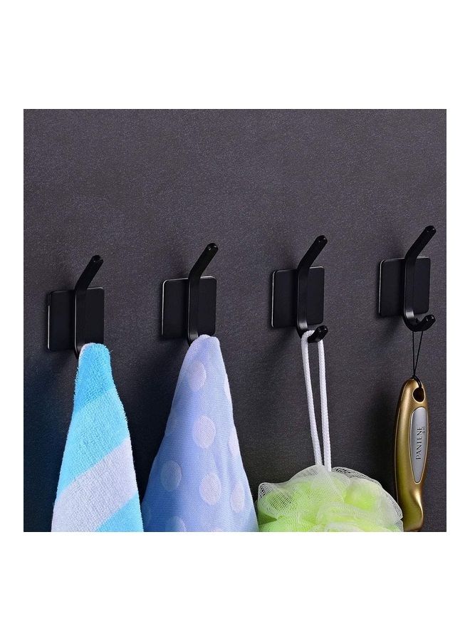 Pack Of 4 Towel Hook Black 4.3x4.3cm