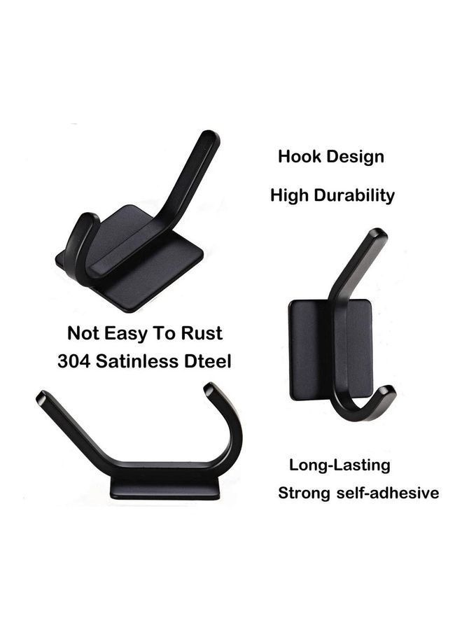 Pack Of 4 Towel Hook Black 4.3x4.3cm