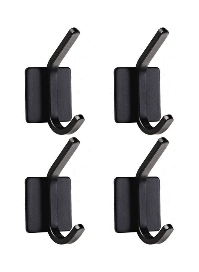 Pack Of 4 Towel Hook Black 4.3x4.3cm