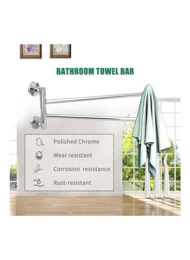 Polished Chrome Towel Holder Rack Silver 13.5x5.3inch
