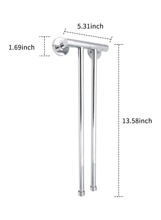 Polished Chrome Towel Holder Rack Silver 13.5x5.3inch