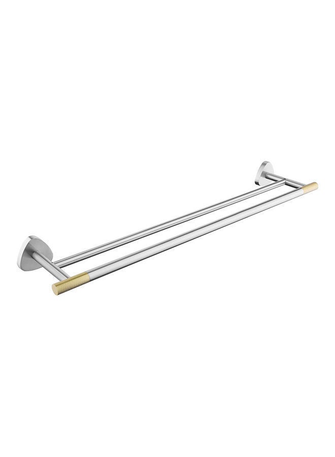 Double Towel Bar Silver 60x12cm