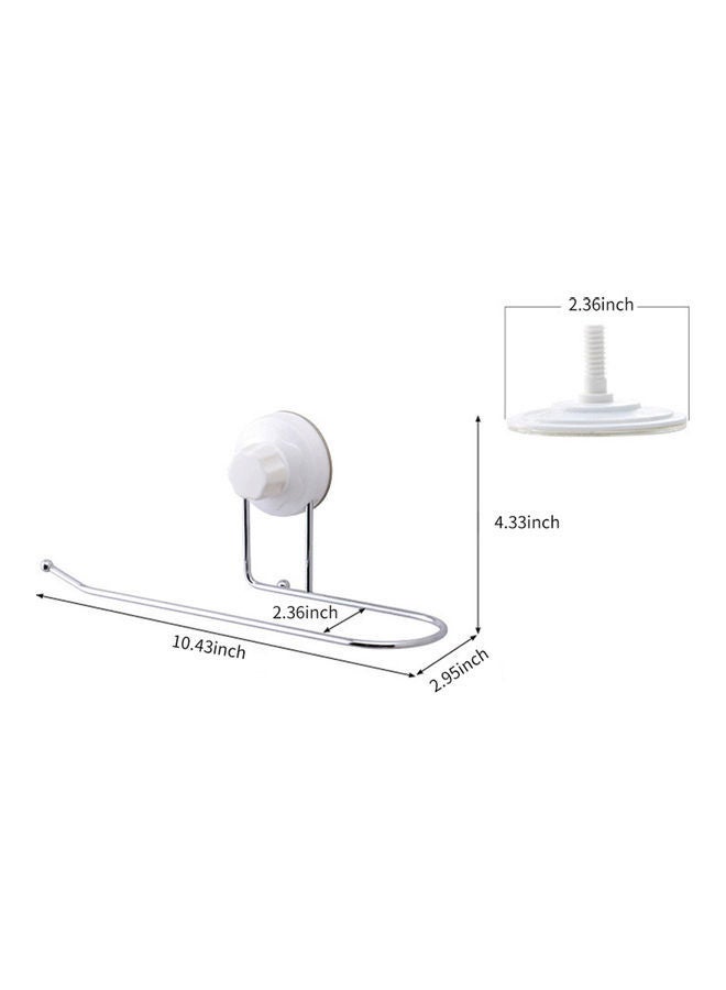 Paper Towel Holder Tissue Dispenser Non Drilling Suction Cup Bar Bath Clothes Hanger Wall Mount Rack for Bathroom Kitchen White 25.7x11.5x9.0cm