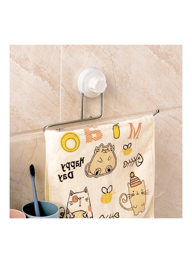 Paper Towel Holder Tissue Dispenser Non Drilling Suction Cup Bar Bath Clothes Hanger Wall Mount Rack for Bathroom Kitchen White 25.7x11.5x9.0cm