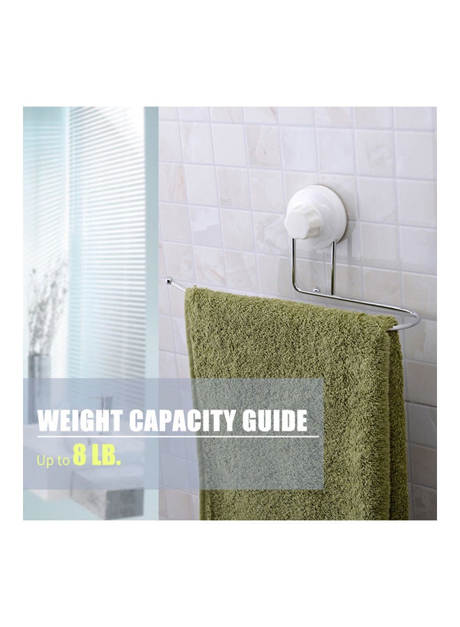Paper Towel Holder Tissue Dispenser Non Drilling Suction Cup Bar Bath Clothes Hanger Wall Mount Rack for Bathroom Kitchen White 25.7x11.5x9.0cm