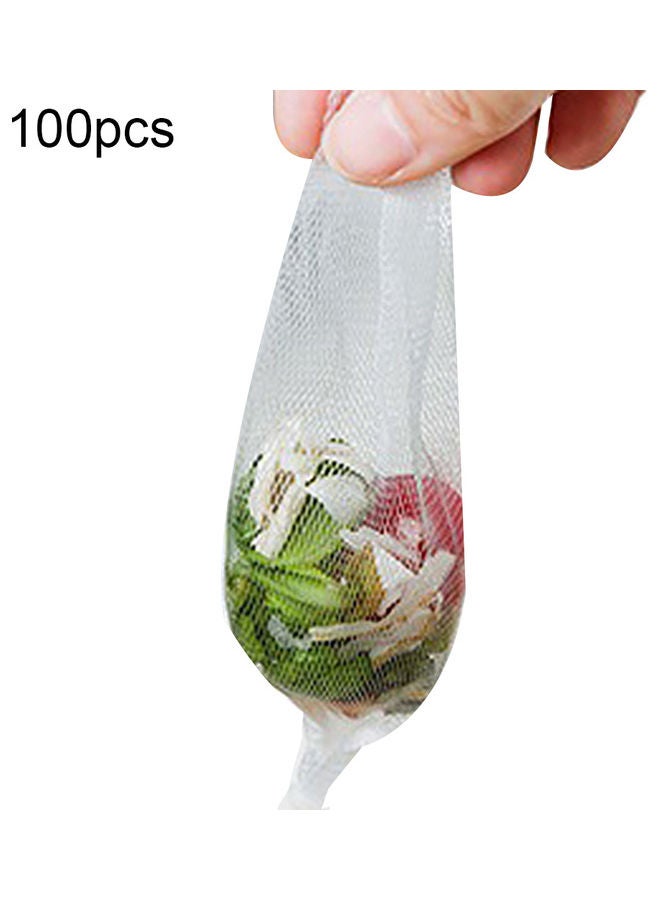 100-Piece Disposable Sink Strainer Garbage Filter Bag Set White