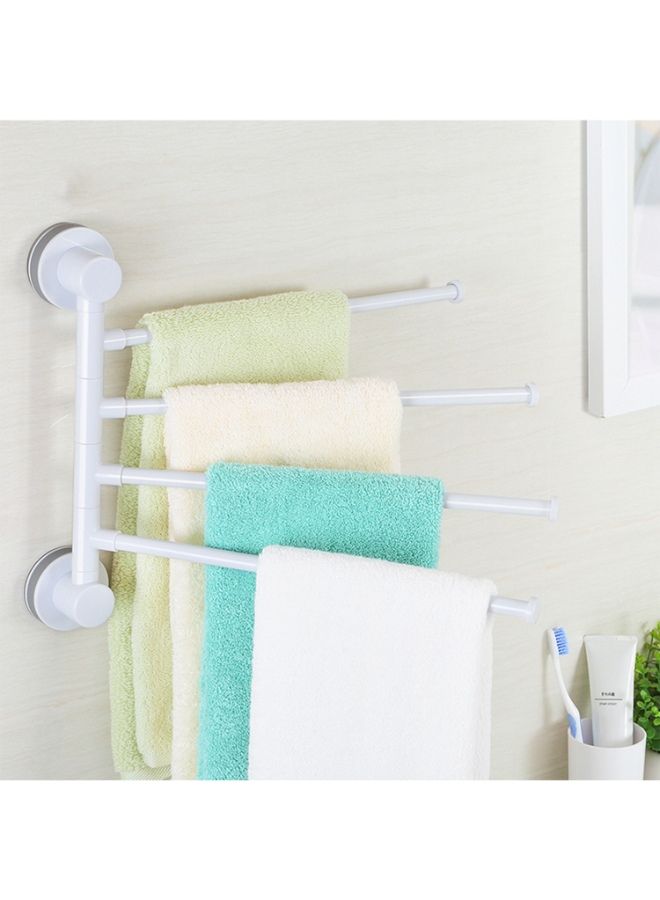 4-Arm Wall Mounted Towel Bar With Suction Cup White 38.5 x 31.5 4.5cm