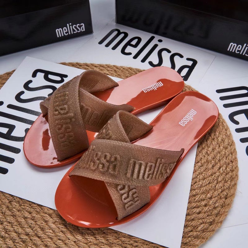 2023 Melissa Jelly Flats Comfort Womens Slippers Gold