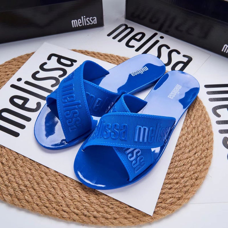 2023 Melissa Jelly Flats Comfort Womens Slippers Blue