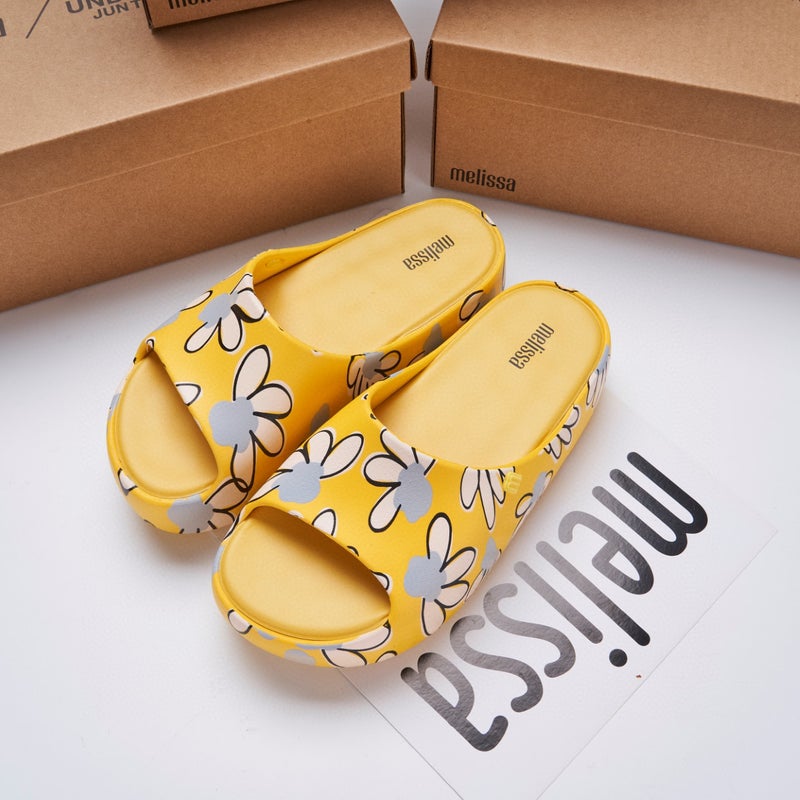 2024 Melissa Platform Slide Sandals Yellow print