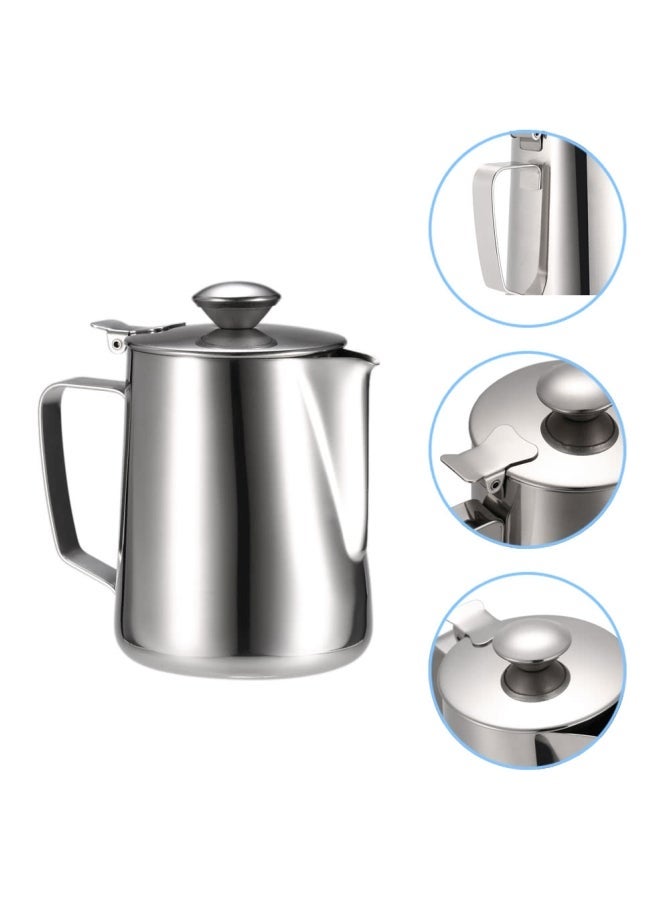 Stainless Steel Milk Container With Lid Silver 12cm