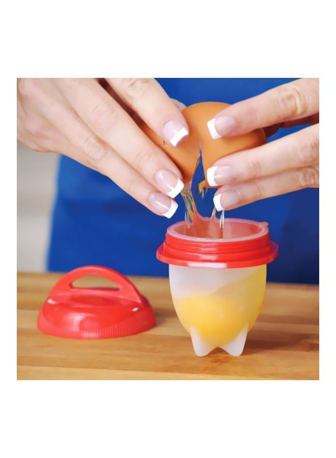 Non-Stick Silicone Egg Cooking Cup Red/Clear