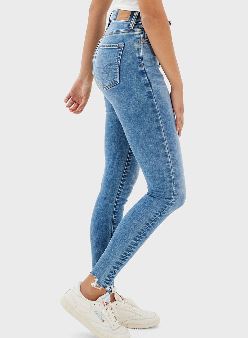 Ripped Hem Jeggings