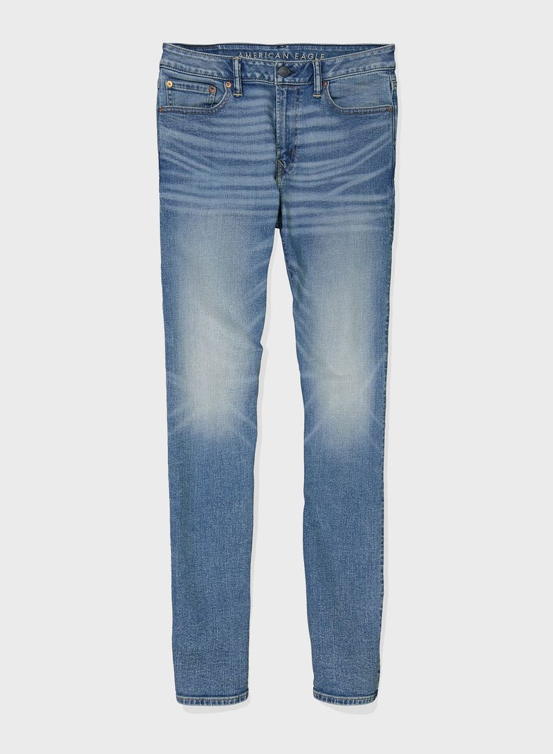 Mid Wash Slim Fit Jeans