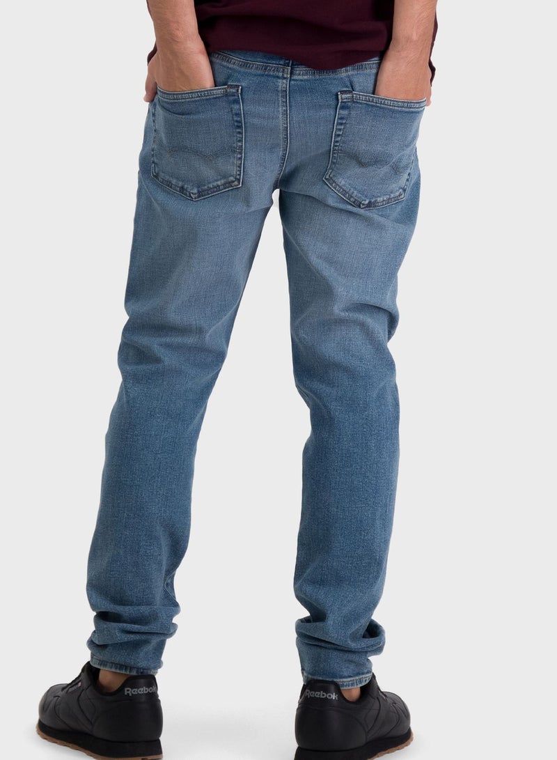 Mid Wash Slim Fit Jeans