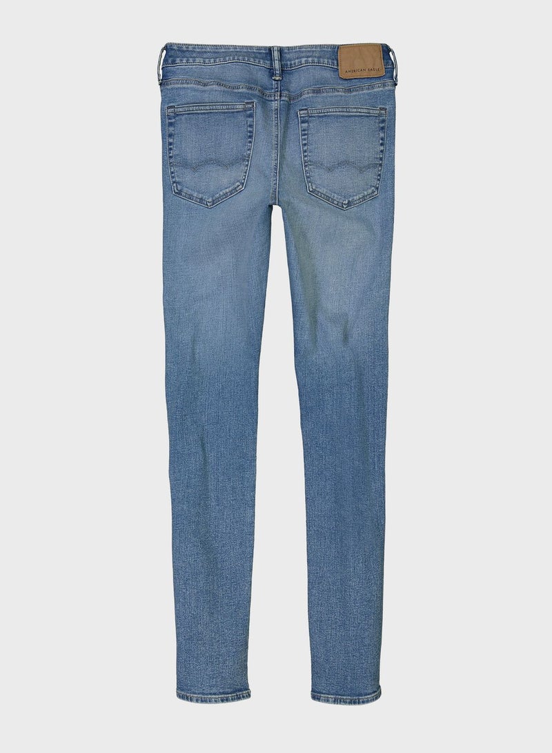 Mid Wash Slim Fit Jeans