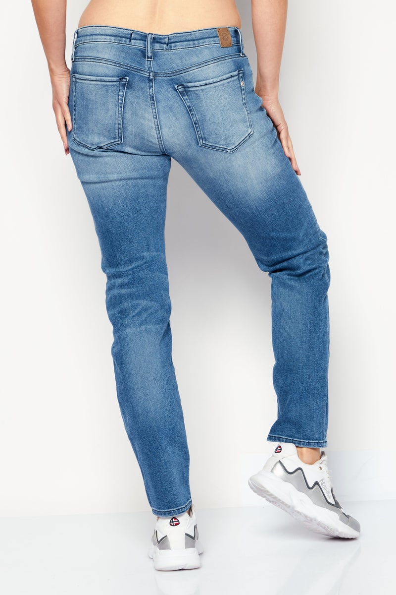 Women Slim Fit Stretchable Washed Denim Jeans, Blue