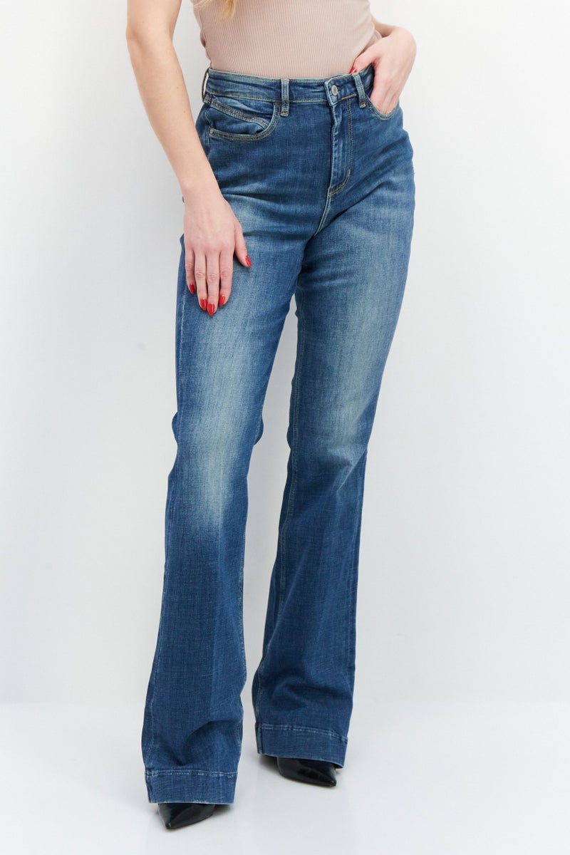 Women Skinny Fit Stretchable Denim Jeans, Mid Wash