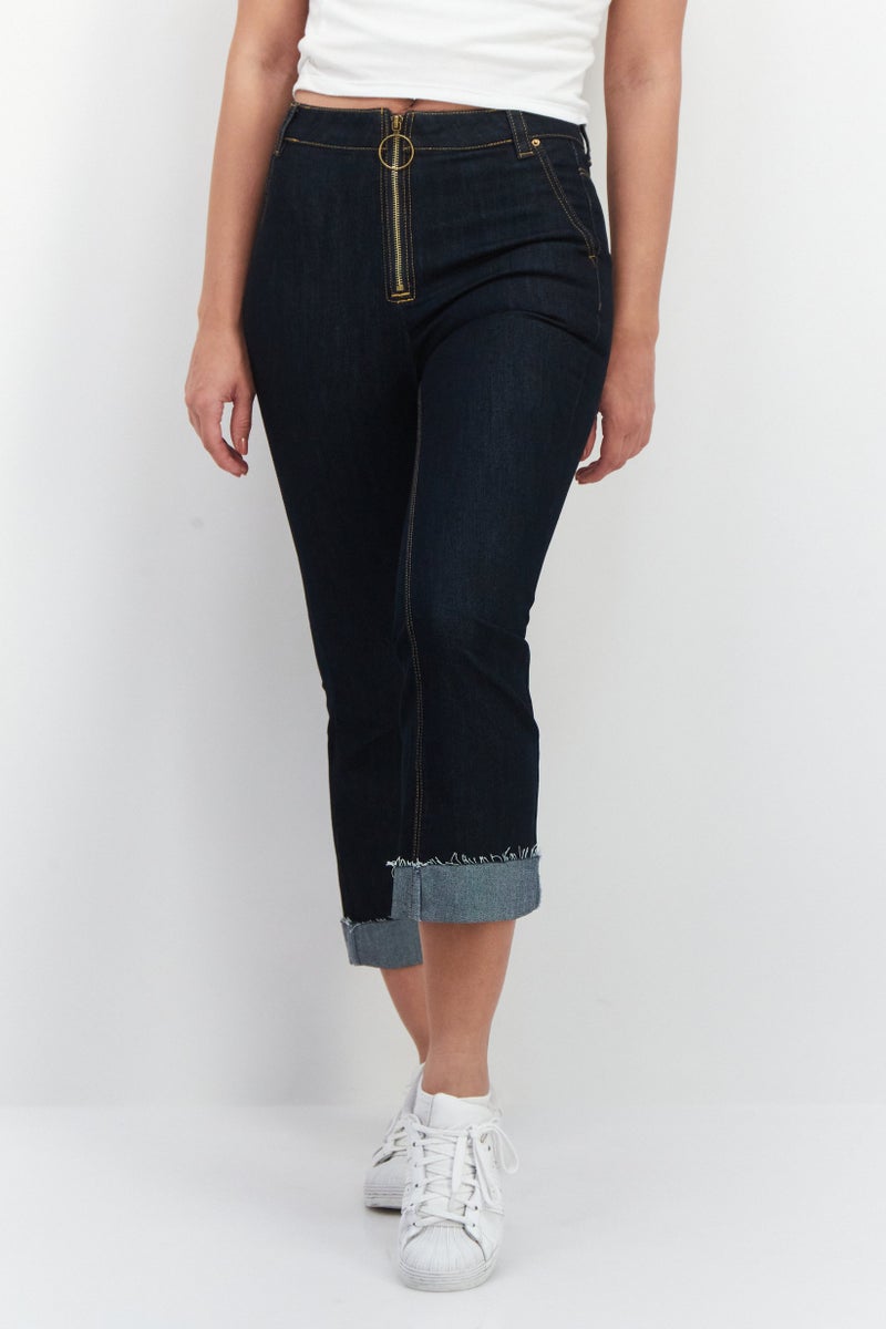 Women Slim Fit Wash Stretchable Denim, Navy Blue