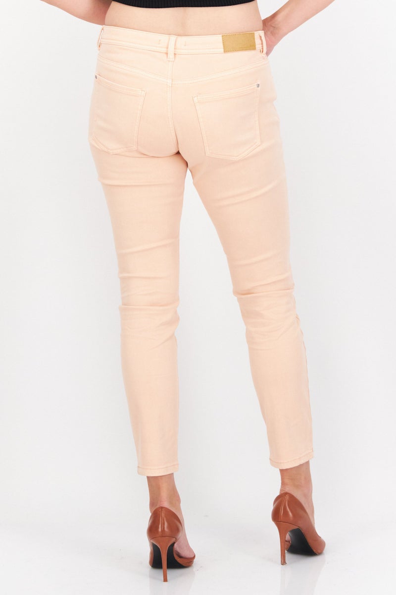 Women Skinny Fit Washed Stretchable Jeans, Pink