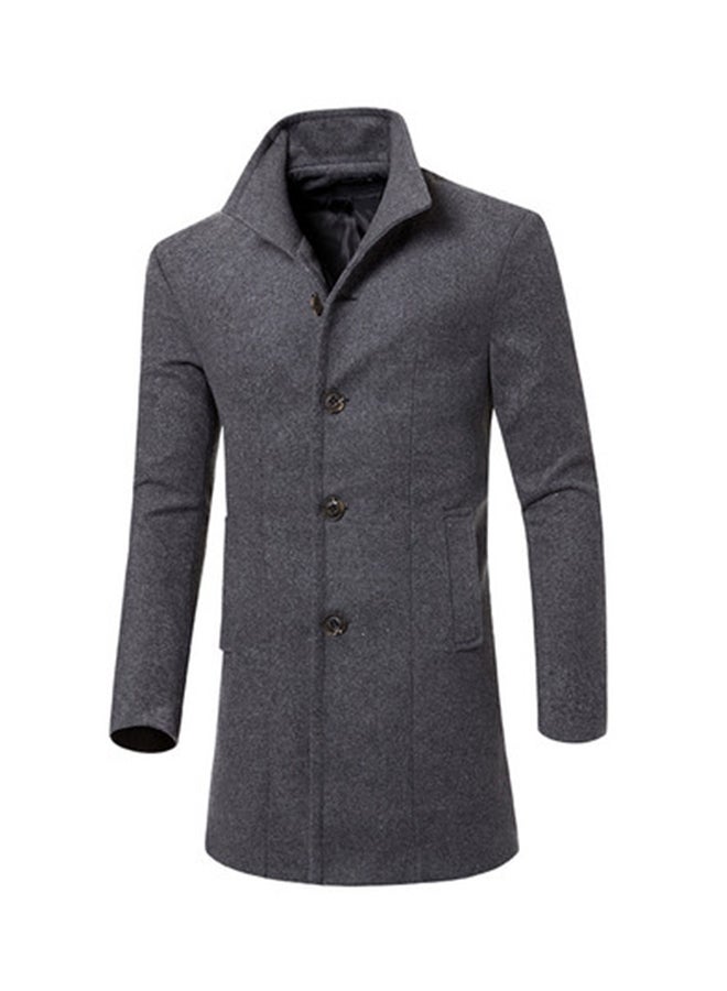 Marled Trench Coat Grey